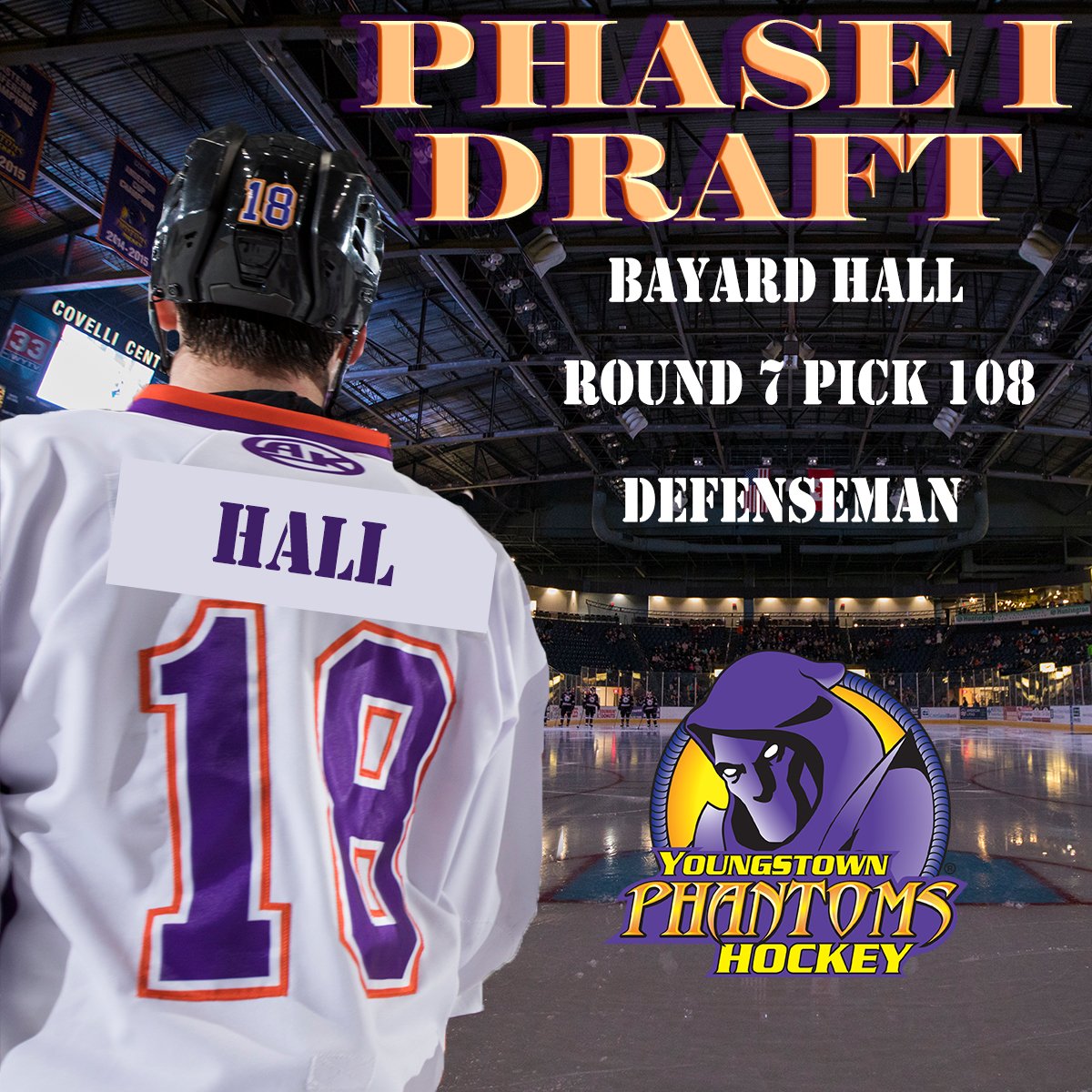 YtownPhantoms's tweet photo. Pick 108 the Phantoms select Bayard Hall from @NJ_Avalanche #ItStartsHere #WhosNext https://t.co/LwXN4IsCgl