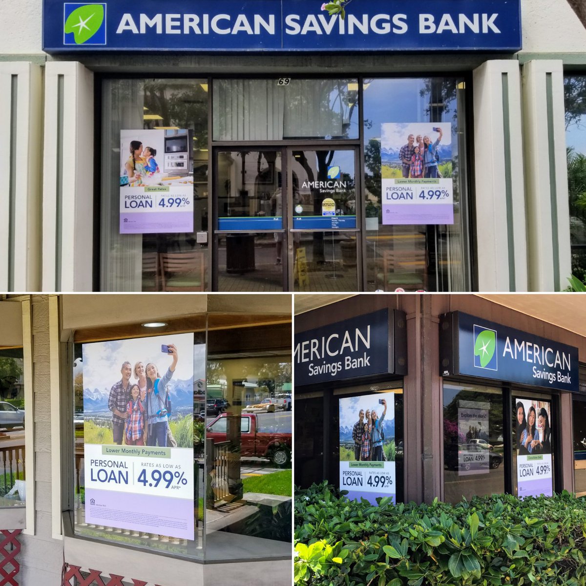 JetGraphics's tweet photo. Does JET do window graphics? You can bank on it! Our crew recently went island hopping to swap out the window graphics for all of @asbhawaii's neighbor isle locations.
#punny #windowgraphics #signage #posters #americansavingsbank #weprintthebigstuff #jetgraphicshi https://t.co/YcUuIrO1Sj
