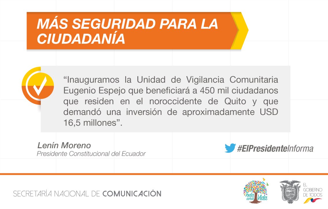 ComunicacionEc's tweet photo. “Queremos coordinar de mejor manera el trabajo de los más de mil policías que trabajan en la capital”, @Lenin Moreno #ElPresidenteInforma https://t.co/MmUrKNtTZS