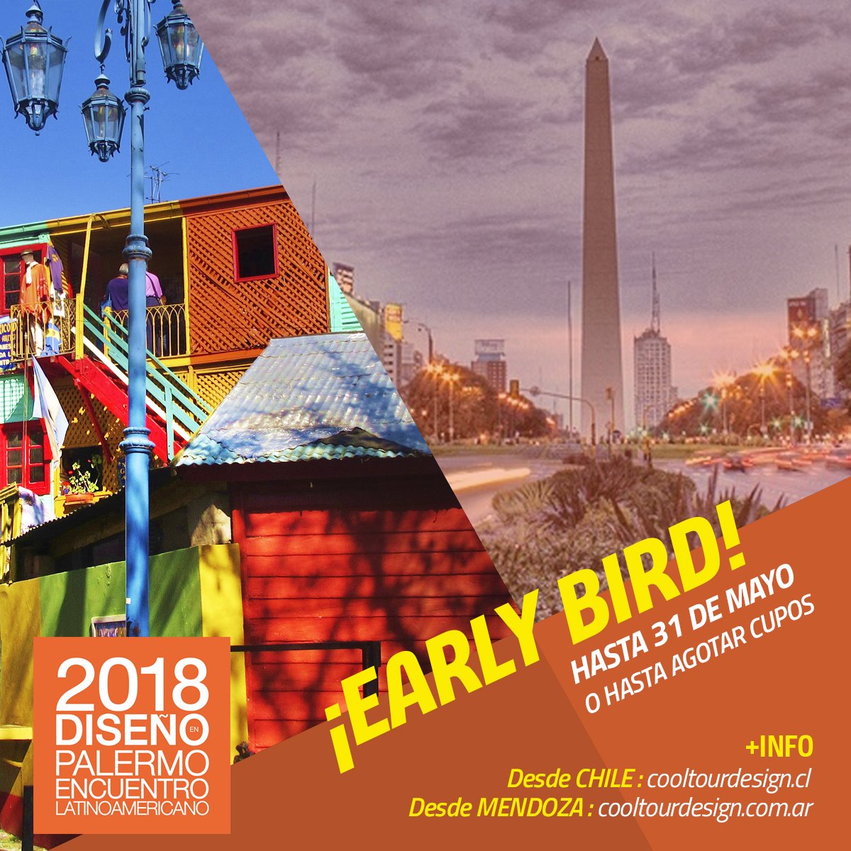 CoolTourDesign's tweet image. 🎉 🚌 ✈ 🇦🇷 ¡INSCRIPCIÓN ABIERTA #GiraPalermo #BuenosAires2018! ¡IMPERDIBLE EARLY BIRD! 😋 
👉 CHILE: cooltourdesign.cl
👉 MENDOZA: cooltourdesign.com.ar
¡Cariños y linda semana para tod@s!  😍