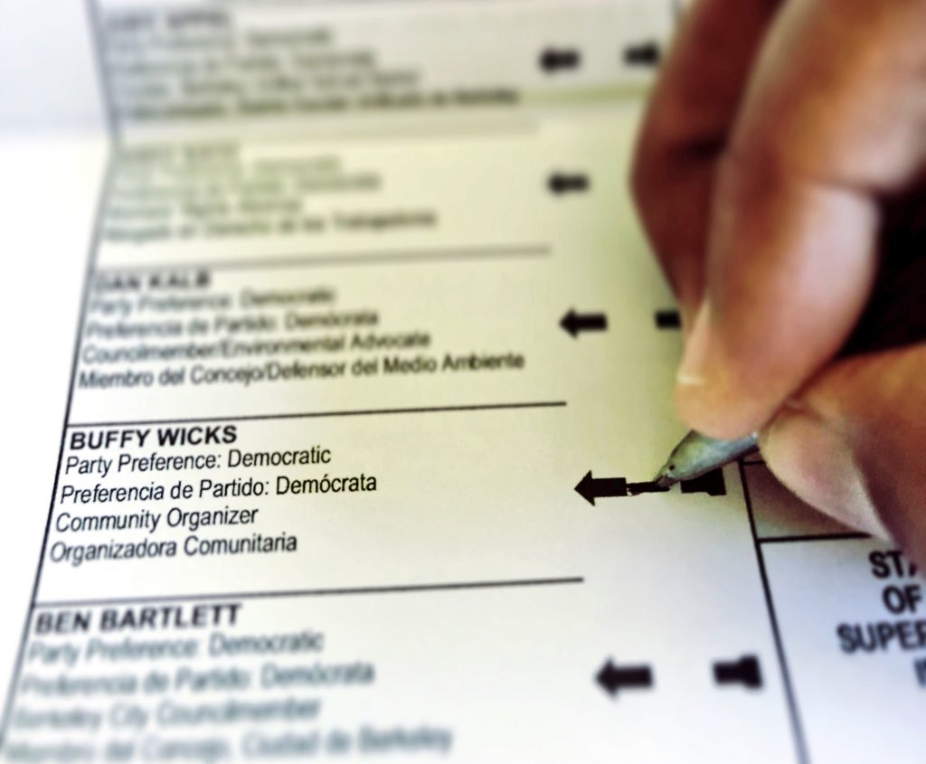 BuffyWicks's tweet photo. Ballots are starting to arrive in mailboxes throughout #AD15 today! Tell your friends to #VoteBuffy for State Assembly by tweeting a photo of your ballot (or share this tweet)! #TeamBuffy https://t.co/k5kd8KcUR9