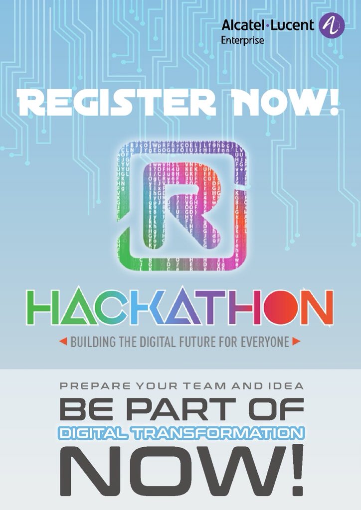 ALEHackathon's tweet photo. Have you registered to ALE Hackathon 2018? We will open registration until 31st May 2018. Better you join now before it’s too late. Visit https://t.co/ndK5qeA3KG
#Cloud #CPaaS #ALEHackathon #Hackathon2018 #DXI #DX #DigitalFuture #Innovation #IoT #Transformation #Rainbow https://t.co/SEtiAOmzMm