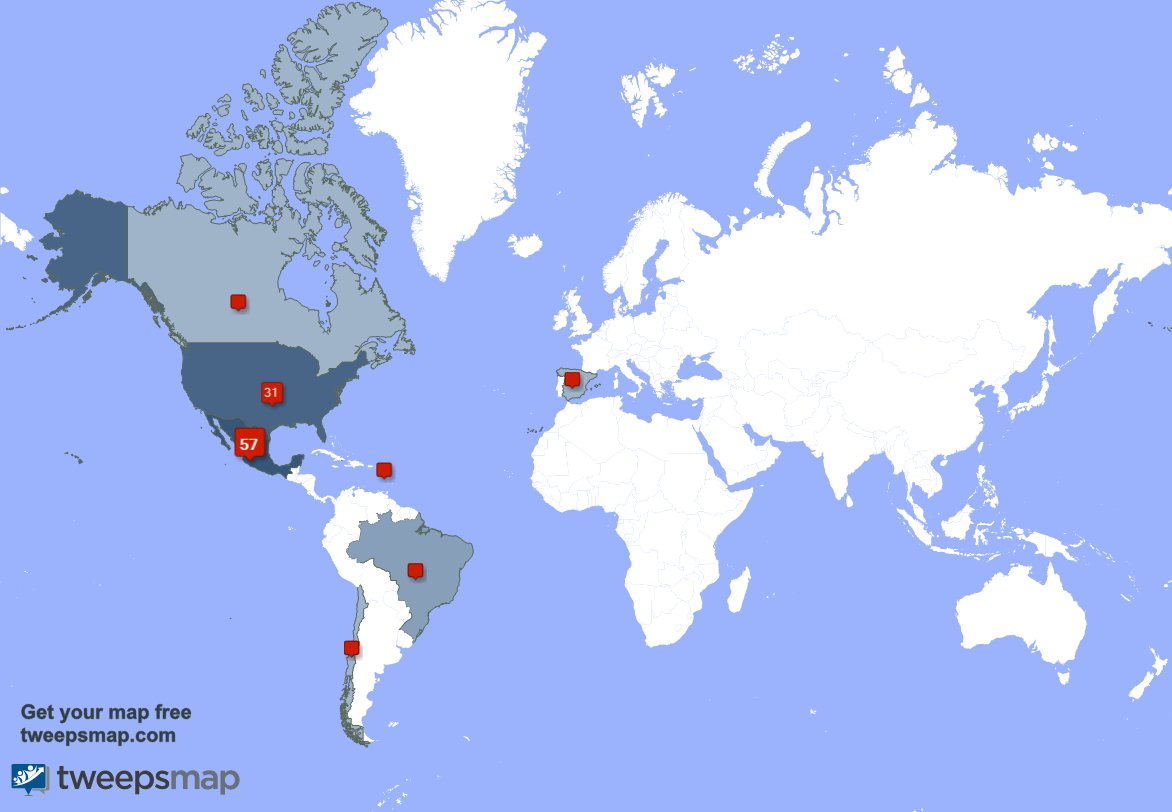Tengo 1 nuevos seguidores, desde México durante la última semana tweepsmap.com/!encuentroguad…