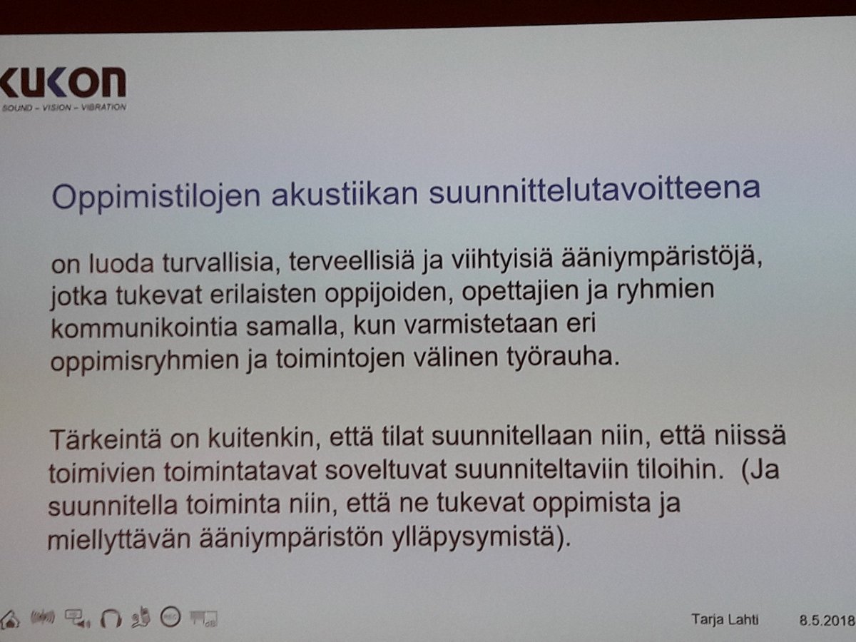 marjaanamannin1's tweet photo. #Kouluruokailu on oppimisympäristö, jossa pitää saavuttaa riittävä puheenerotettavuus ja hyvä ääniympäristö. #ops2016 #EDUseminaari https://t.co/z1PbQXv4jJ