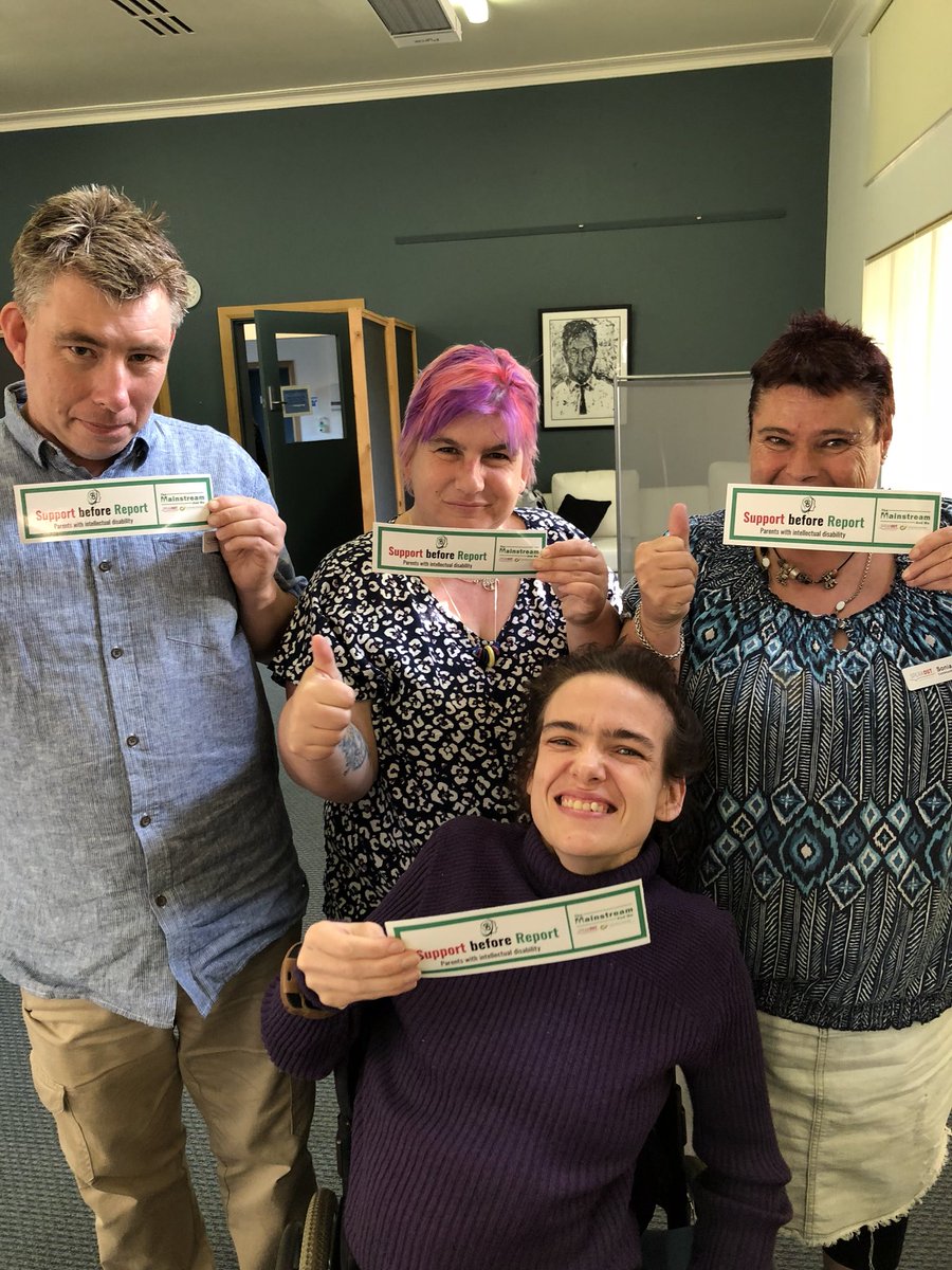 Spk0ut's tweet photo. #MainstreamAndMe Community Educators launched their bumper stickers at their workshop today #SupportBeforeReport Let us know if you want to spread the message, we’ll send u some @inclusionoz @Veronica_Wain @nswcid @VALID_Inc @IDRS_NSW @DANALtd1 @MatthewPWDA @NDIS @ainehillbilly https://t.co/lhsTyA62gI