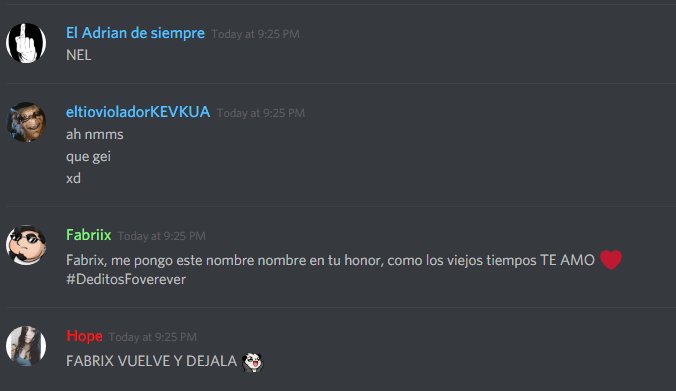 omar_index's tweet photo. @FabriixSAD Me pongo este nombre en tu honor, ahora que ya no estas para recordar los viejos tiempos, te amo. Recuerda que Deditos por siempre #Reviil 
P.D: Perdón @ItsGeah_ https://t.co/nKDoj5JRZ3