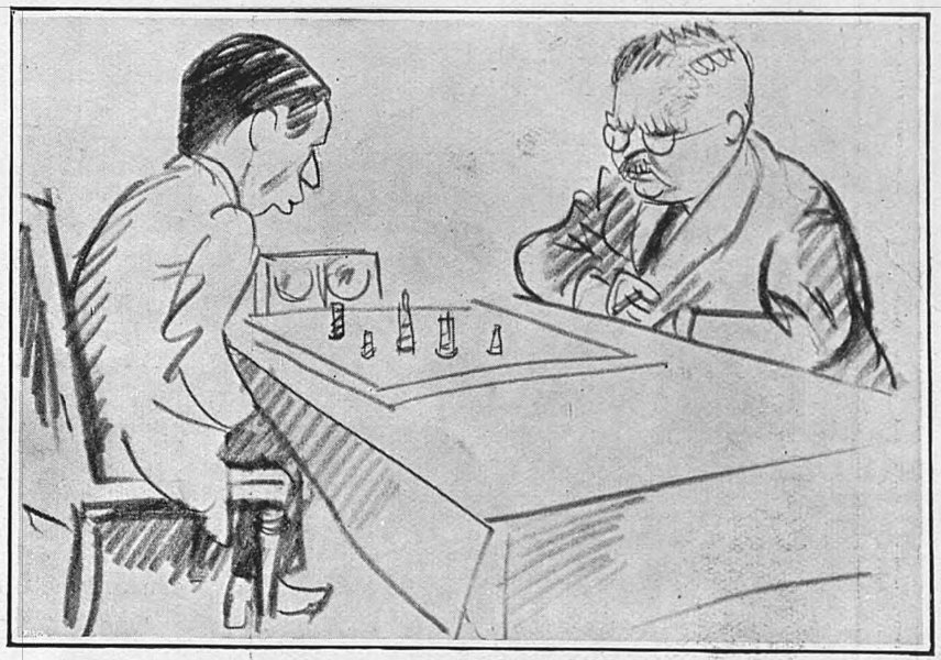 ChessMarginal's tweet image. Caricatures from London 1922. Reti-Capablanca, Bogoljubow-Rubinstein, Maroczy-Tartakower, and Marotti-Vidmar.
(Source: The Graphic, 19 August 1922) #chess