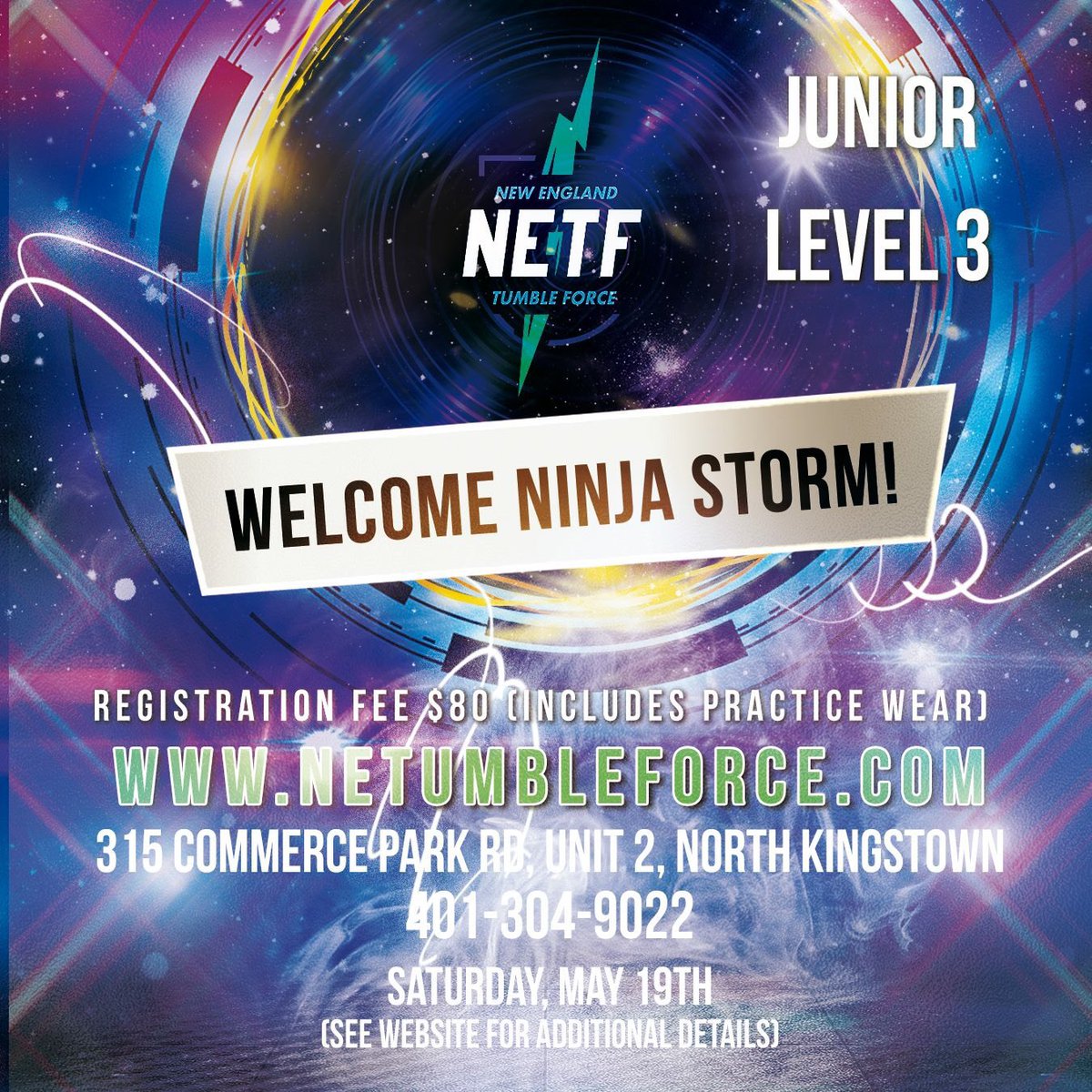 NETumbleForce's tweet image. We are excited to introduce Ninja Storm to the NETF family! This Junior Level 3 team is one of the two teams we are introducing for the 2018-2019 season. #netf #jr3 #allstarcheerleading 

netumbleforce.com/2018-2019-seas…