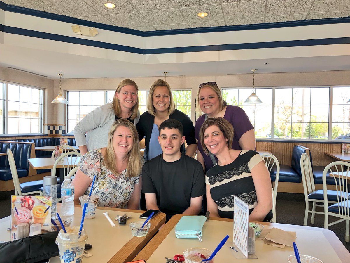 Had a former student (who is now in high school) send us all an email asking to come visit. Since we are all at different schools now, we met at Culvers for ice cream! So great to see him and his mom today! #ASD4all