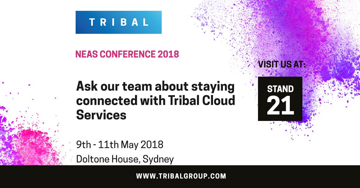 tribalgroup's tweet photo. One day to go until #NEAS18 in Sydney. Visit stand 21 for information on our products and services or simply to discuss those education hot topics with one of our experts. See you there! @NEAS_Australia https://t.co/yEOouvzwrm https://t.co/hExua1EZC0