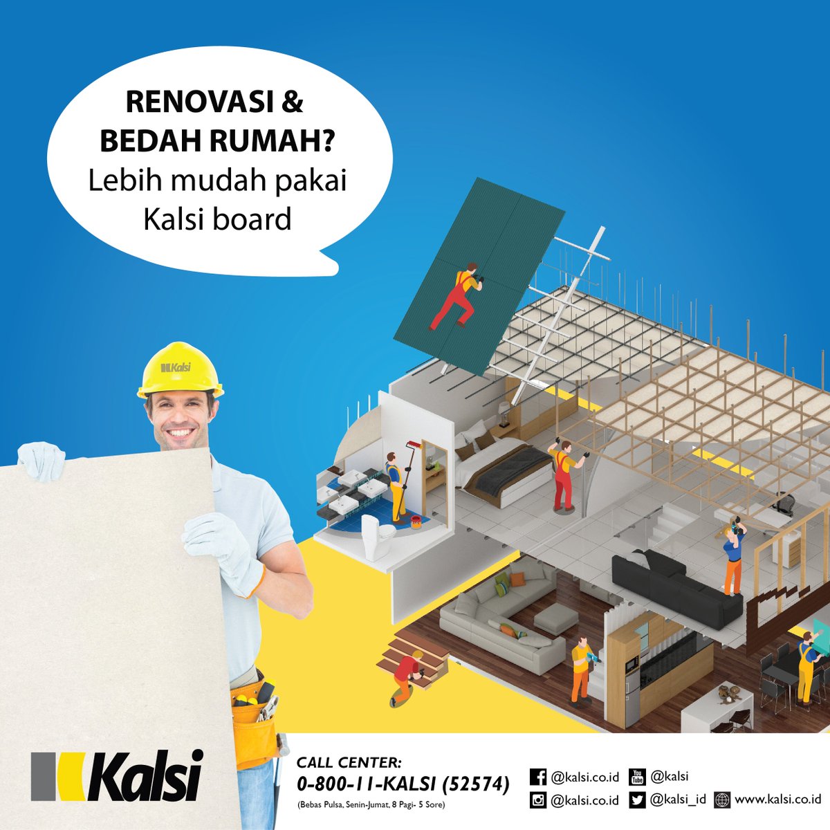 Kalsi_id's tweet photo. "Renovasi & Bedah Rumah? Lebih mudah pakai Kalsi board"
Saksikan mudahnya pasang KALSI hanya di BEDAH RUMAH - GTV setiap Senin & Selasa 20:05wib Tonton teruss yaa... #Kalsinomor1 #kalsiboard https://t.co/3j6pA2icrC