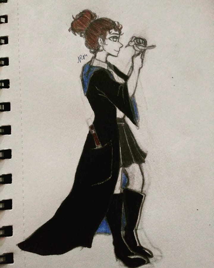 Alian_draws's tweet photo. Ravenclaw for life!! #Ravenclaw #hogwartshouse #HarryPotter #traditionalart https://t.co/7k3tuRxuz4