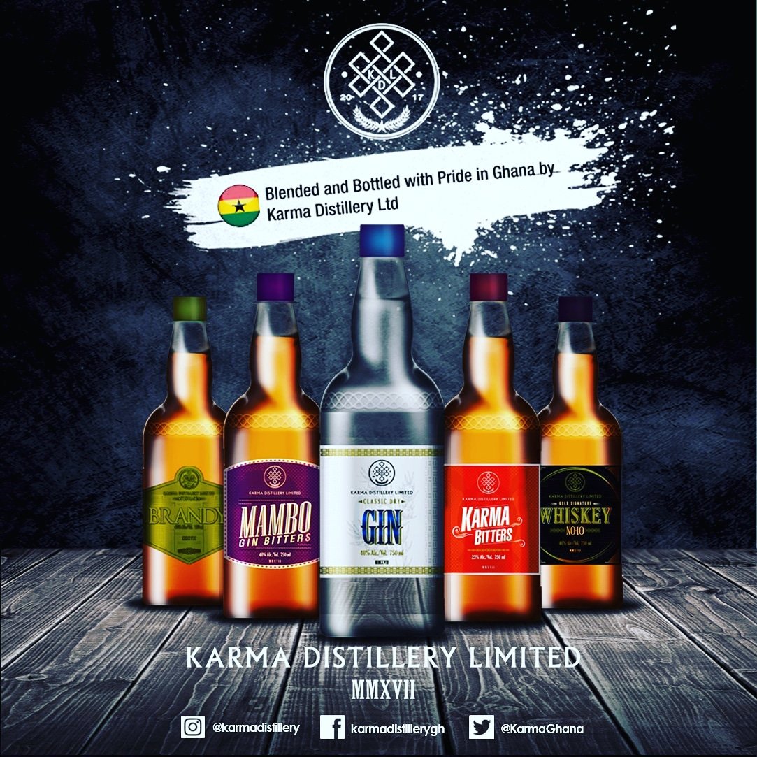 KarmaGhana's tweet photo. Karma Distillery is committed to providing you with the highest quality alcoholic beverages at affordable prices. Accept nothing  else. 
#ghanadistillery #karmadistillery #alcoholbrand #spiritsbrand #bestspirits #ghana #gin #ginbitters #whiskey #bitters #africanbrands https://t.co/IG0d3QxuEy