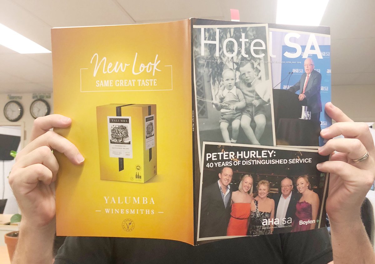 We couldn’t wait to get our hands on the latest edition of @AHASA5000’s Hotel SA!  This tribute edition sends a huge cheers to legendary South Australian Hotelier #PeterHurley and the contribution he has made to both the SA and Australian Hotel scene.  @HurleyPubs #HotOffThePress