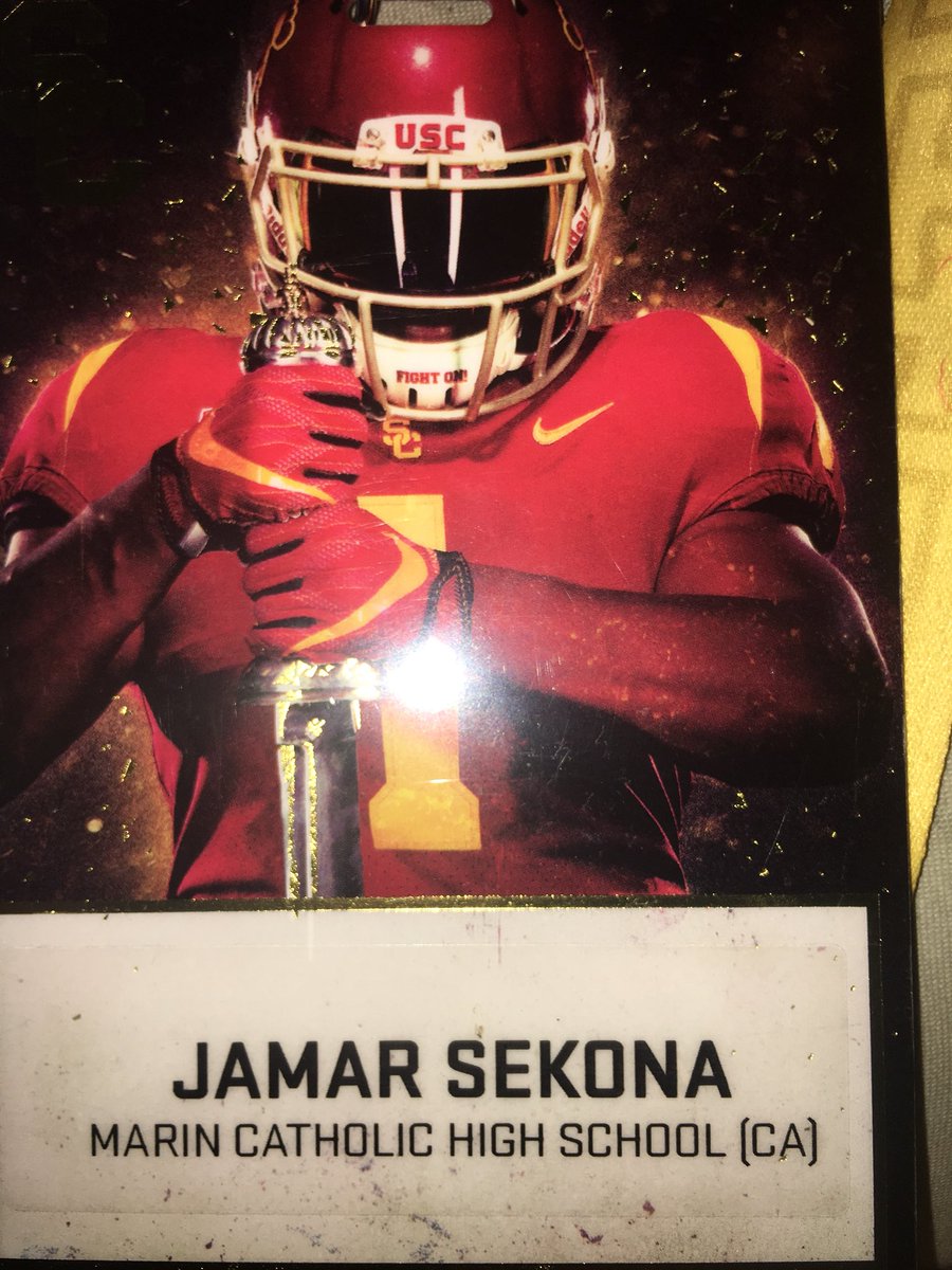 JamarSekona's tweet photo. Blessings on Blessings... I can’t explain the feelings and how grateful I am for the Offer!!! All glory to God and all he has done for me and put me through, I wanna thank @kearycolbery @BryanEllisSC @CoachJNansenUSC and @USCCoachHelton #Fighton #Trojans #TrustinGod https://t.co/U45l9k55r7