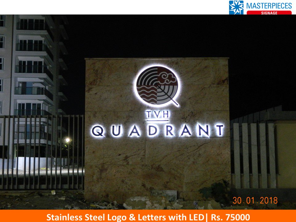 VantageOutdoor's tweet photo. Stainless Steel #Logo and #Letters with #Led sign for #TVH_Quadrant @TVHIndia #TVHIndia #TrueValueHomes For all your #Signage #nameboard requirements, Visit : https://t.co/6CRGNItbhJ or 📞044-26213757 #sssigns #SSLetters #stainlesssteel #branding #signs #realestatesign https://t.co/Yg7z4IBIy9