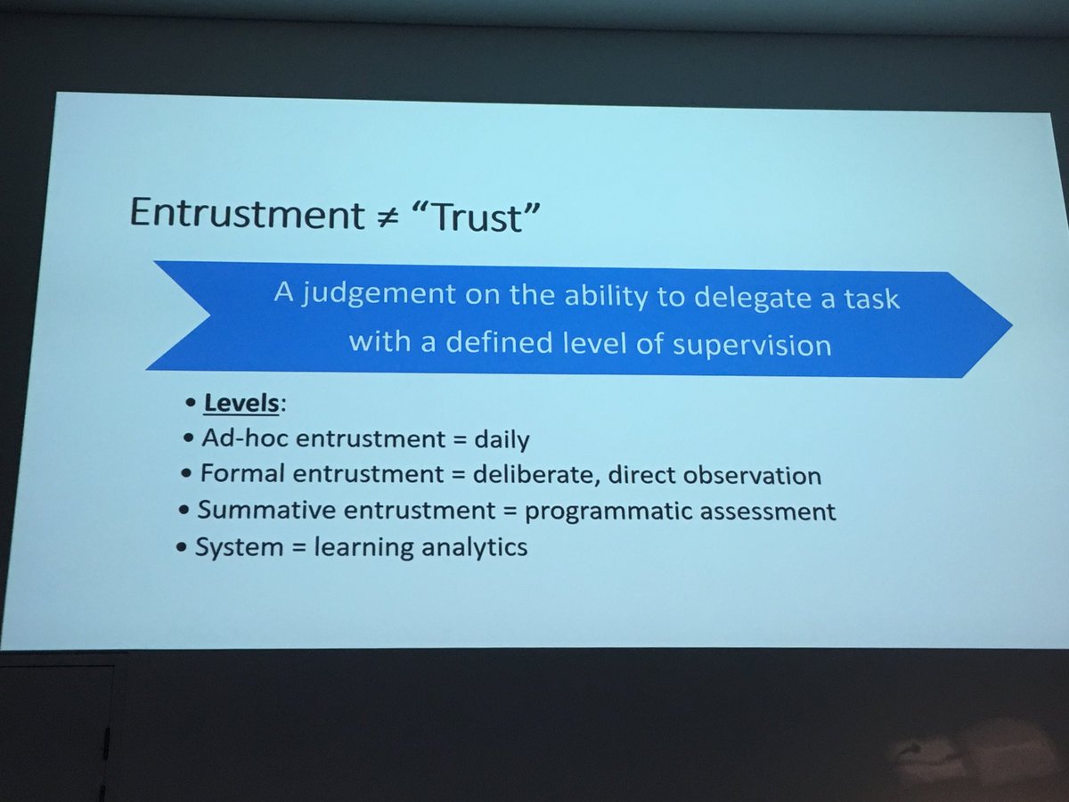 CasDamian's tweet photo. @drjfrank talking about levels of entrustment #ASM18SYD https://t.co/gSoYIMdvPs