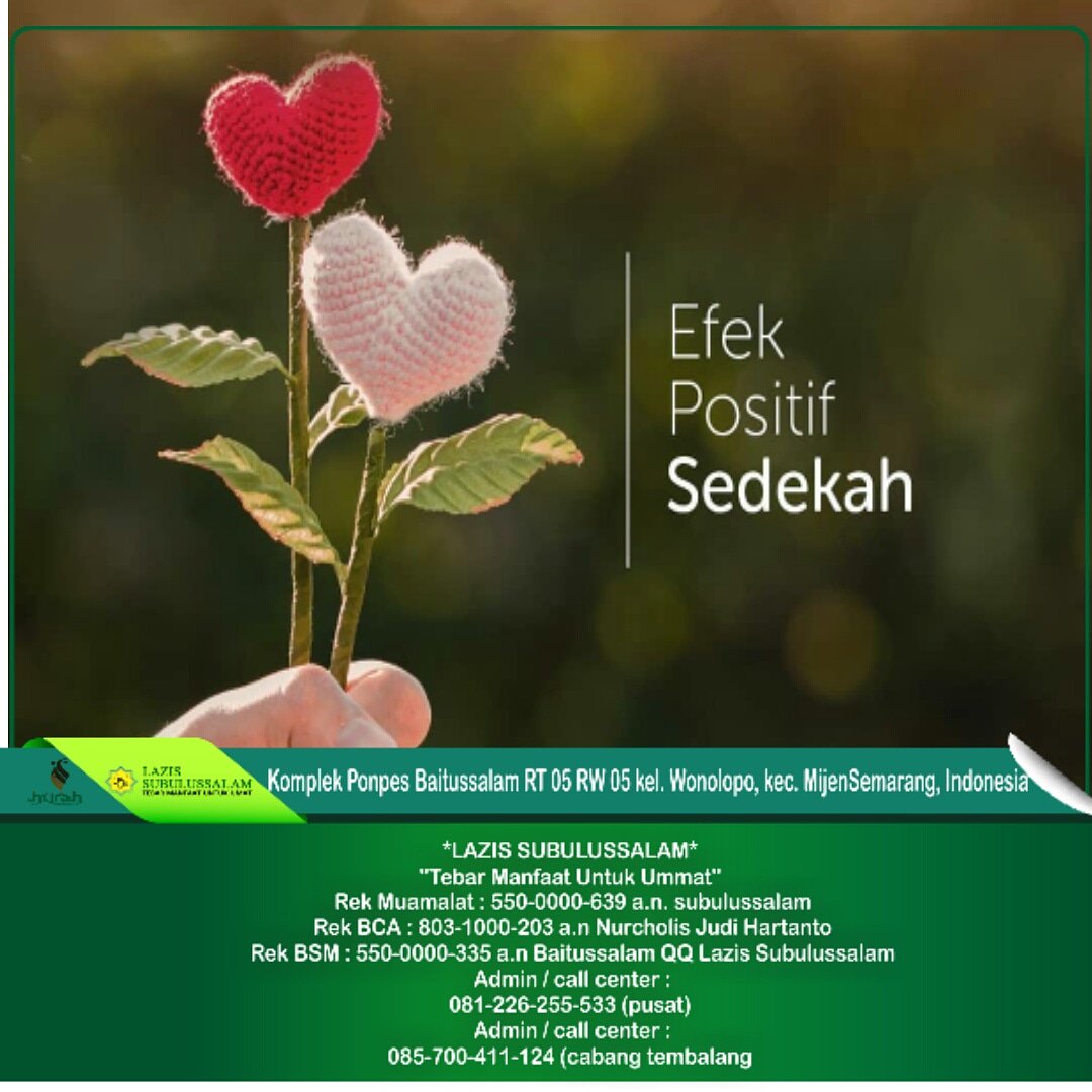 Efek positif salah satunya adalah cepat kaya..
Follow Instagram.com/lazissubulussa…