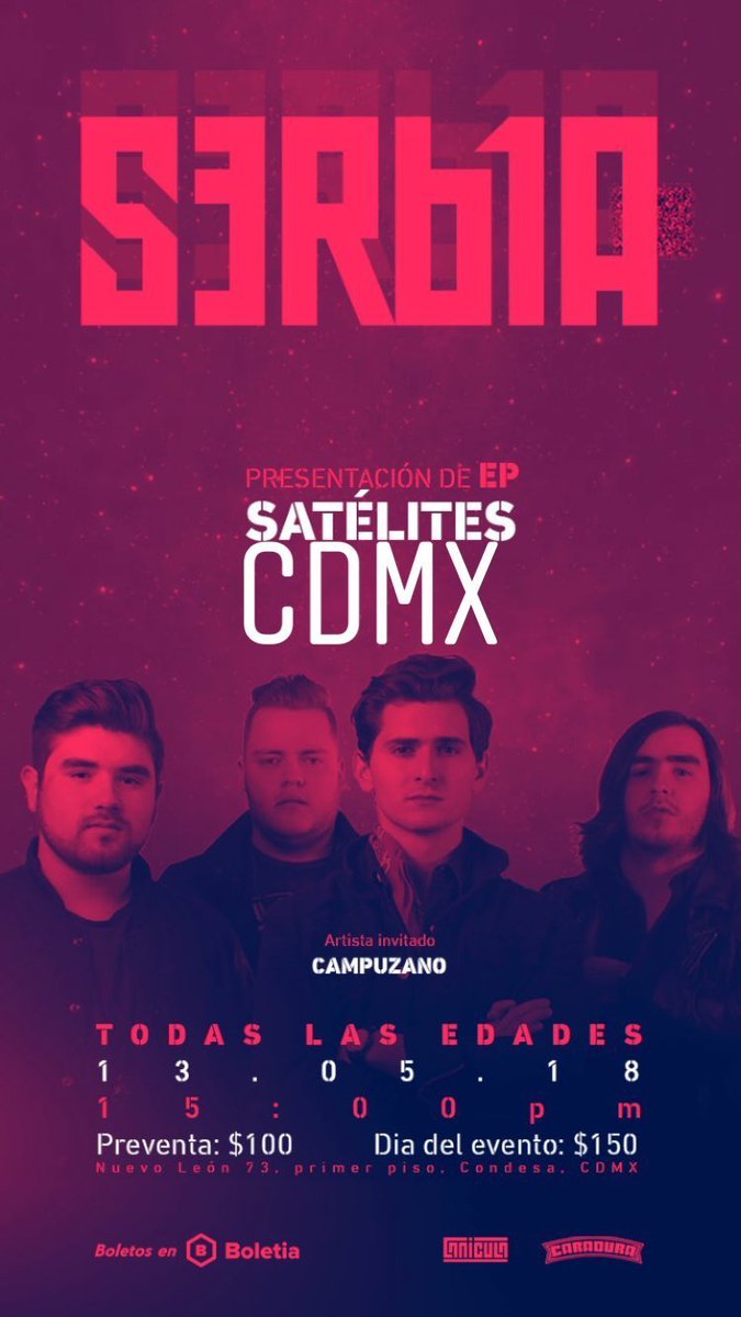 Un pajarito por ahí me contó que la preventa del <a href="/caraduramx/">Caradura</a> para el concierto de  <a href="/serbia_mx/">Serbia</a> para TODAS LAS EDADES va muy cabron, compren sus boletos YA no se queden sin lugar 🤘🏻🤙🏻