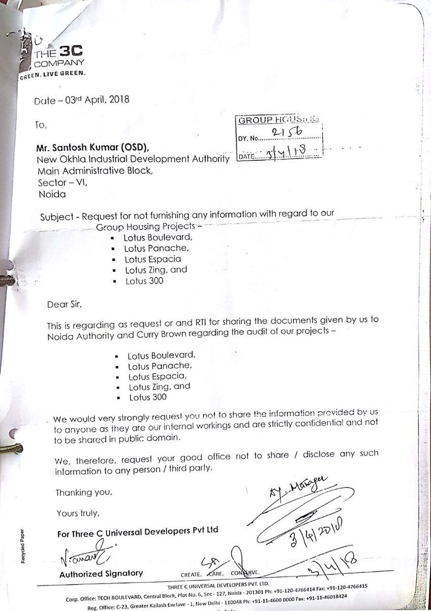 DrPunias's tweet photo. BREAKING NEWS:3C NEW BOSS OF NOIDA AUTHORITY,GOVT PAID FOR C&amp;B AUDIT OF LOTUS PANACHE,ON RTI BUYER DENIED, 3C'S ORDERS👇.DM,SSP,DGPUP HELP @dmgbnagar @sspnoida @dgpup @noida_authority @narendramodi @myogiadityanath @timesofindia @htTweets #4000FamiliesHomeless #CheatedHomeBuyers https://t.co/2d6Um380Um