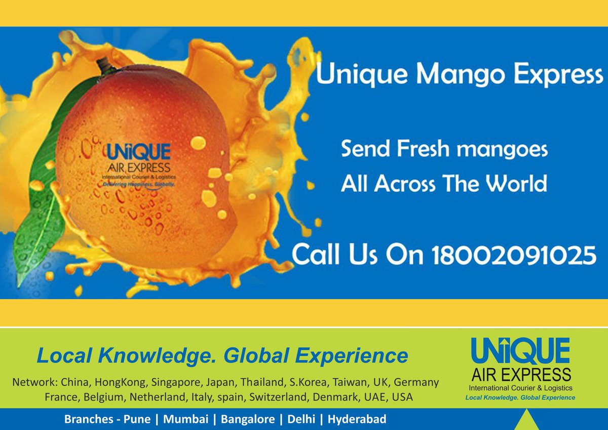 Let Your Dear Ones Taste the #Delicious King of fruits, #Ratnagiri & #Devgadh #Alphonso, #Kesar #Mangoes at #abroad also with Unique's #Mango #Express. Call 18002091025
Or You can Place Your #Order at uniqueairexpress.com/placeorder.aspx
#Hapoos #RatnagiriMangoes #DevgadhMangoes #MangoesinUSA