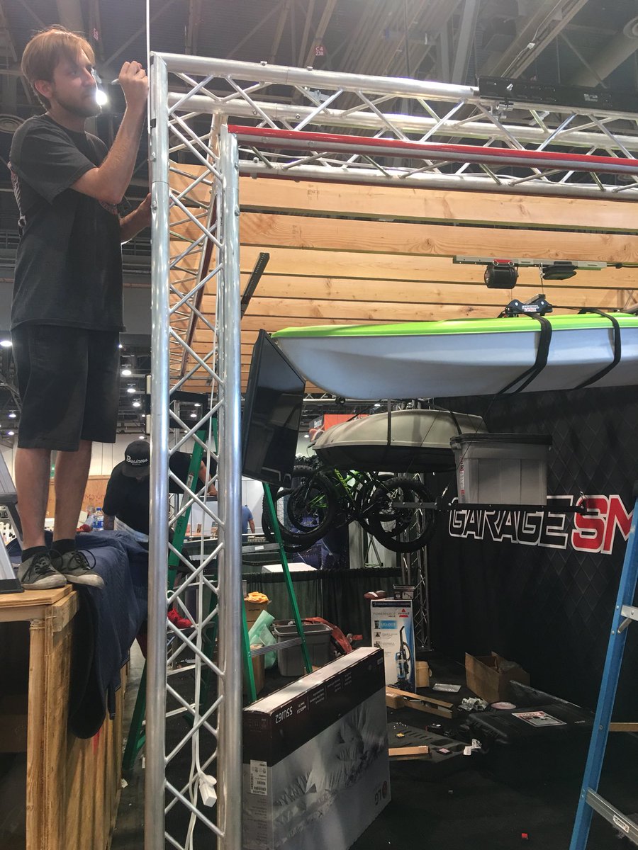 Setting up for the hardware show with my boys😀