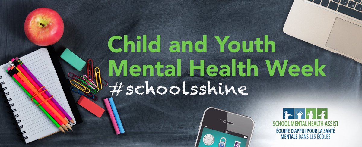 It's Child and Youth Mental Health Week! @smhassist will shine a spotlight on staff and students leading the way in enhancing student mental health and well-being at Ontario schools. Follow @smhassist and share your school’s stories using #schoolsshine.