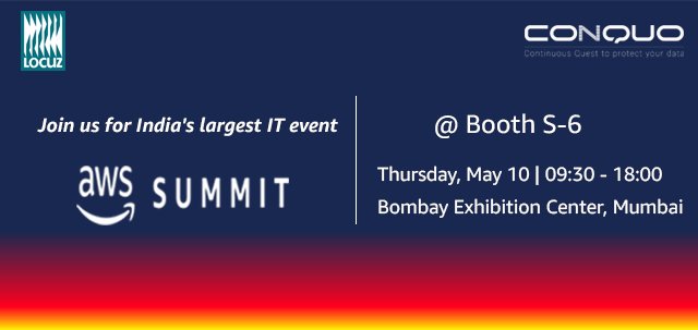 SHISolutionsIN's tweet photo. Join us for India's largest IT event, Amazon Web Services (AWS) Summit in Mumbai on May 10, 2018. You will find us - Locuz Enterprise Solutions Ltd. @ Booth S-6! #Locuz #Conquo #AWSSummit2018 https://t.co/TxpyUZU1ao
