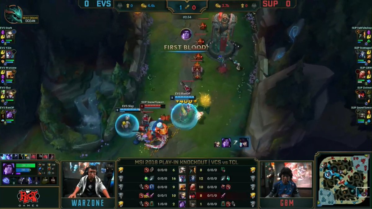 LoL_WorldEvents's tweet photo. Game 1 - First blood to RonOP for @evosesports🇮🇩
#MSI2018 #EVSWIN #VCS https://t.co/eGYcB1d6SH