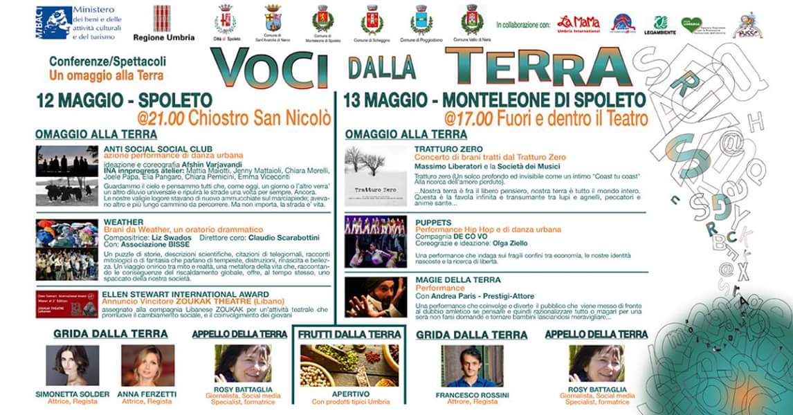 rosybattaglia's tweet photo. #cosebelle Sarò a #Spoleto il 12 e 13 maggio per lanciare l'appello della Terra. Un programma bellissimo di conferenze spettacolo #VocidallaTerra  vi aspetto  #ambiente #Terra #umbria #vocidallaterra https://t.co/7WRlyV1Hyi