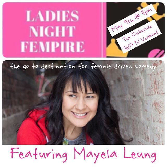 LadiesNightFem's tweet photo. We are excited to feature @mayelaleung next Wednesday night, May 9th at 7pm for Ladies Night at The Clubhouse. It’s free to come and there is an all lady jam at the end of the show. We are the go to destination for female driven comedy. •
•
•
•
•… https://t.co/KApn6JnZDj https://t.co/zENs3Se8SK