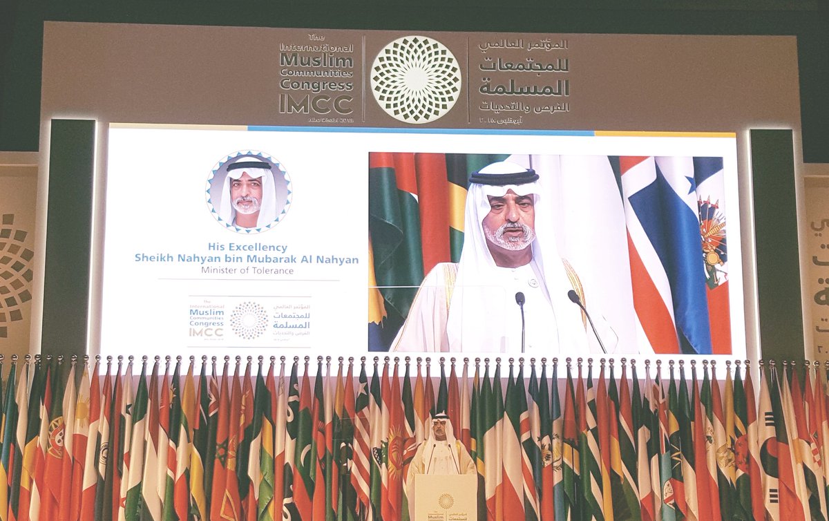 خلال المؤتمر العالمي للمجتمعات المسلمة:
نهيان بن مبارك:
الشيخ خليفة بن زايد يرى التسامح وسيلة أكيدة في السلام والتنمية والتقدم..

<a href="/MuslimElders/">مجلس حكماء المسلمين - Muslim Council of Elders</a>
@ppeaceims
<a href="/Forsan_UAE/">فرسان الإمارات</a>
@alain_4u