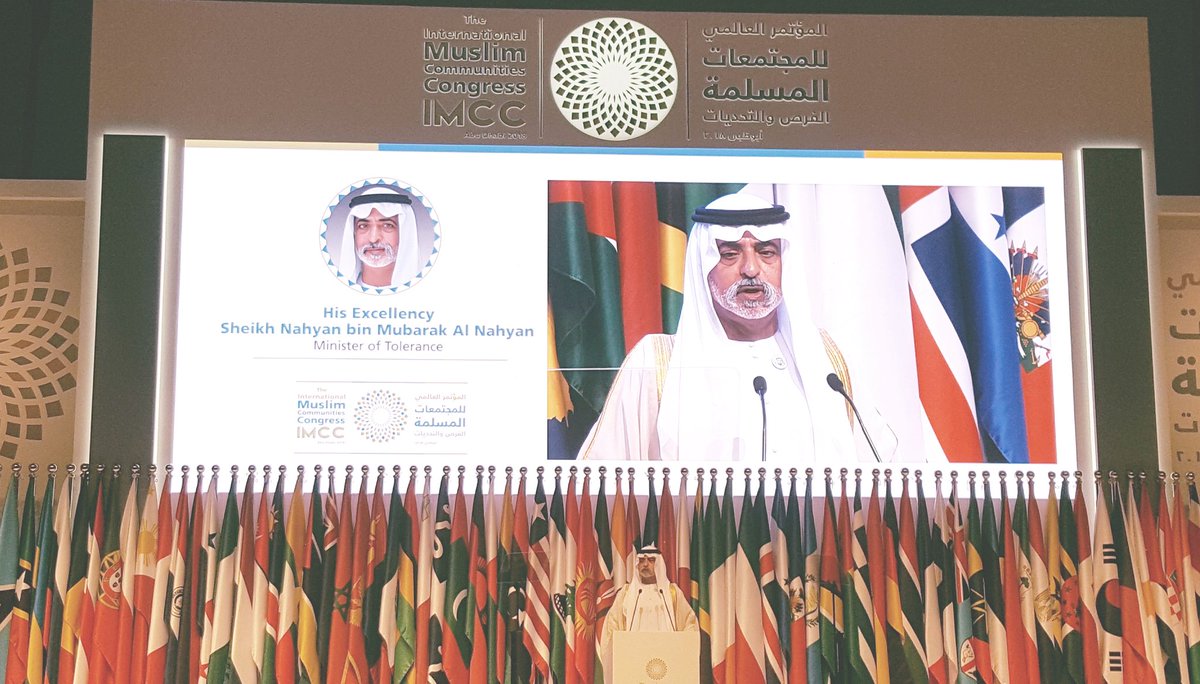 خلال المؤتمر العالمي للمجتمعات المسلمة:
نهيان بن مبارك:
الشيخ زايد بن سلطان كان حكيم العرب والمسلمين يؤكد بالقول والفعل أهمية التسامح والتعايش..

<a href="/MuslimElders/">مجلس حكماء المسلمين - Muslim Council of Elders</a>
@ppeaceims
<a href="/Forsan_UAE/">فرسان الإمارات</a>
@alain_4u