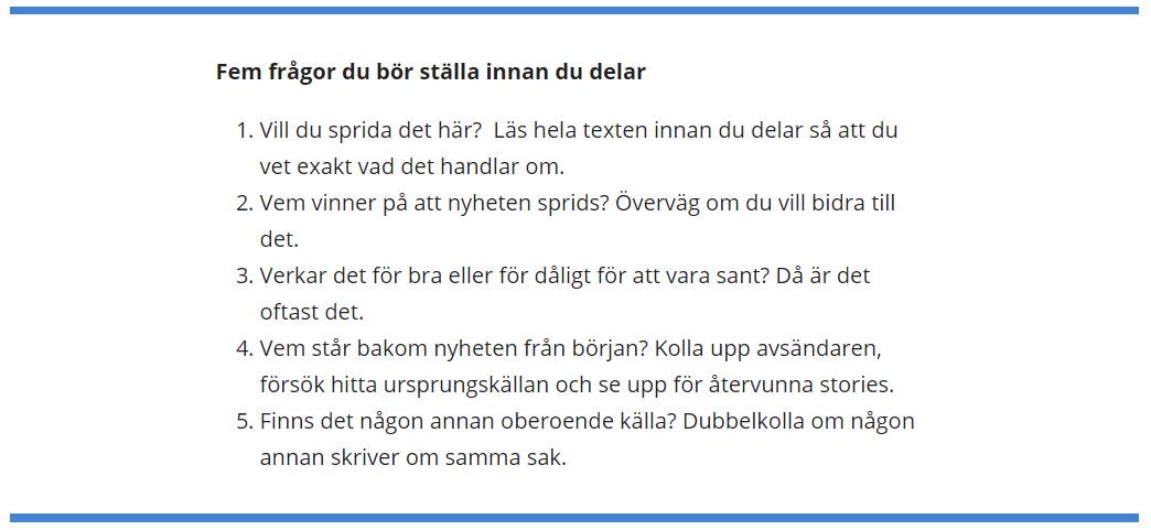 stadsbibliotek's tweet photo. #eTisdag
Ska du verkligen dela den här artikeln?
'Delad glädje är dubbel glädje. Eller? Att dela något på sociala medier kan verka harmlöst, men vem vinner på att du sprider deras innehåll?'
https://t.co/qH0qwNsSQg
#eTuesday #IIS #källkritik #fakenews @stiftelsen https://t.co/YCiWuywsGy