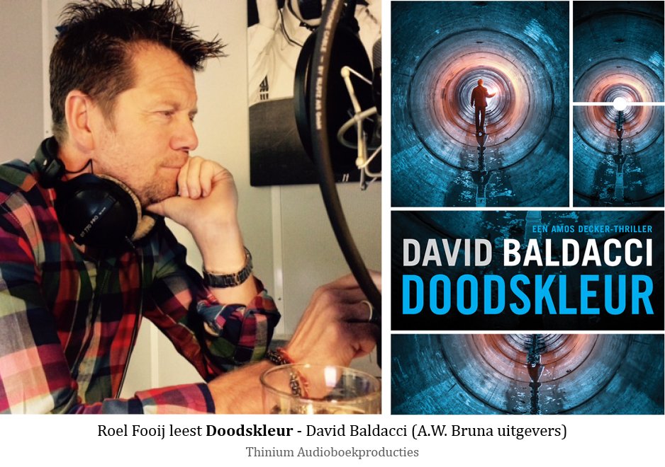 awbruna's tweet photo. Vandaag verschijnt de nieuwe David Baldacci. Wil je liever luisteren, dat kan ook. Roel is druk met inspreken. #baldacci #doodskleur #thinium https://t.co/JR0pFfIqUf