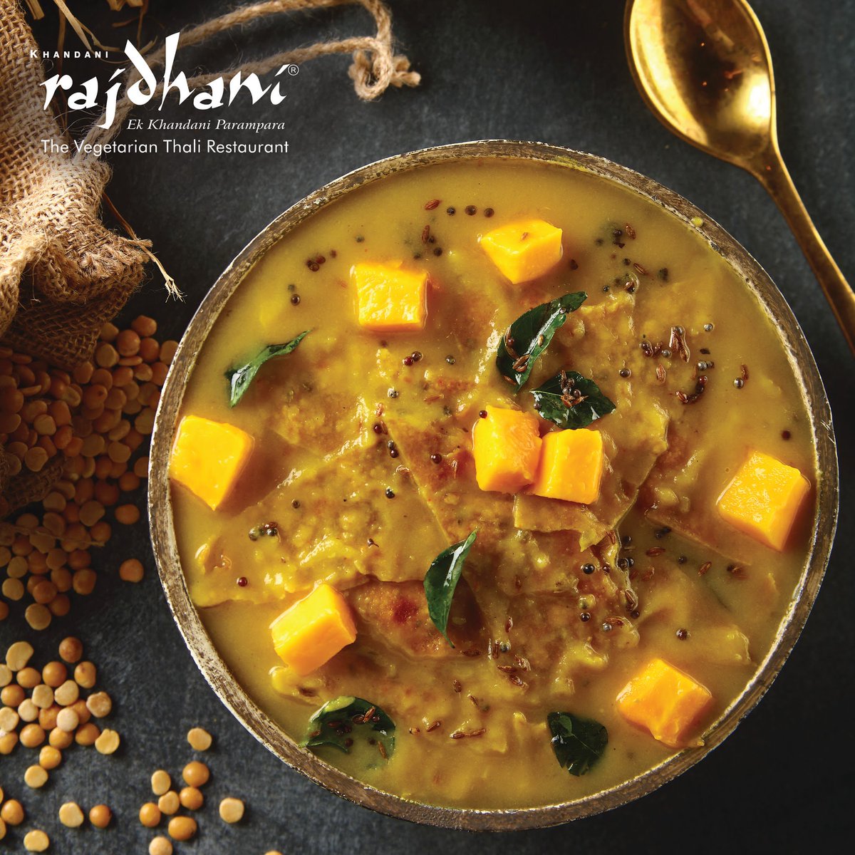 Rajdhani_Thali's tweet photo. Experience the taste of authentic Gujrati flavours with an #Aamlicious twist in the signature Aam Dal Dhokli. Try it at your nearest Rajdhani today.

#Aamlicious #Aamlicious2018 #KingOfFruits
#KhandaaniRajdhani #OnlyatRajdhani #KingofThali #RajdhaniThali https://t.co/rX52rBHOl5