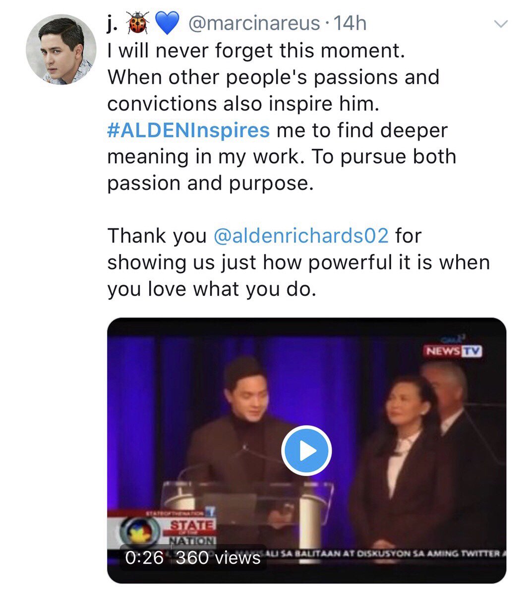 AldenTrendsOFC's tweet photo. For our ALDENtified #ALDENInspires posts, congratulations @yangerski & @marcinareus!!
Thank you for sharing to all of us how Alden inspired you! π
Please wait for our DM for further details.
@aldenrichards02
#FIRSTwithALDEN https://t.co/UIJQzp1RTQ
