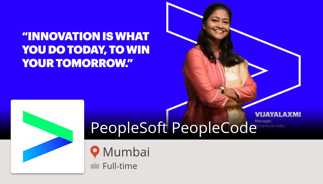 Herautindia's tweet image. Check out this #job: #PeopleSoft #PeopleCode at #Accenture (#Mumbai) workfor.us/accentureindia…