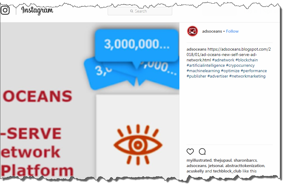 AdsOceans's tweet photo. Milestone : Ads | Ocean first Instagram Post published
https://t.co/PLN7M15MQq
#Adnetwork #Advertise #Publisher #Campaign #AdsOcean #Platform #Digital #Impression #Performance #CPC #CPA #CPM #adwords #affiliate #traffic #content #mediabuyers #optimize #Blockchain #adex https://t.co/tg0WKyJ9Im