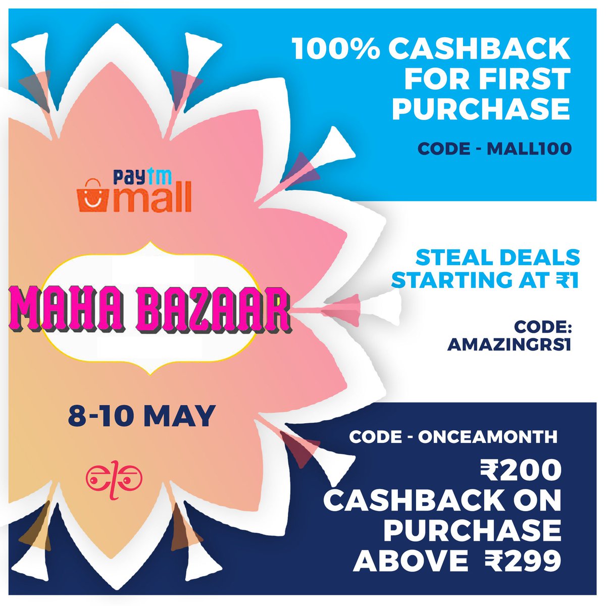 iElementora's tweet photo. Steal the biggest deals at @PaytmMall MahaBazaar. Download Ele at https://t.co/0oUrtn8Xrl  and subscribe to WhatsApp Deals at https://t.co/wG7aXOlygC   for #coupons and #deals
More details about @Paytm #Mahabazaar - https://t.co/eQ9JT42wuW https://t.co/VtkTkz9b9S