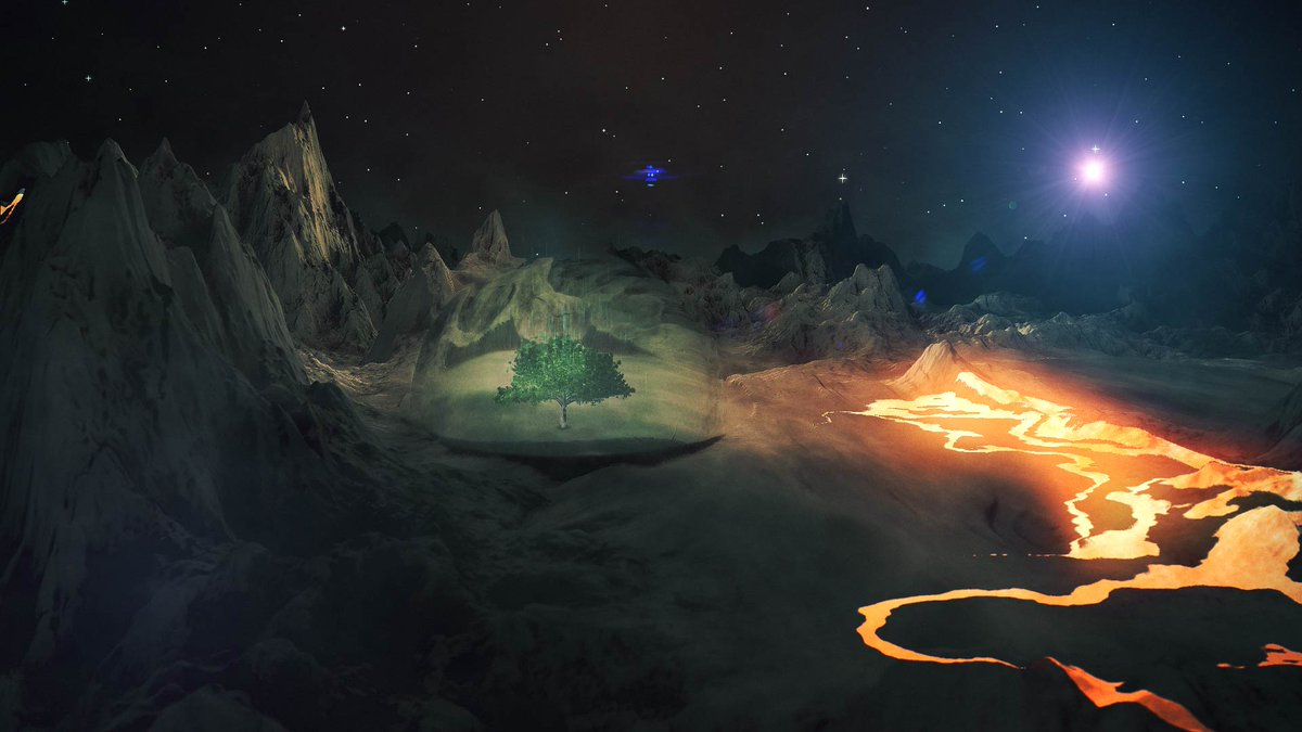 graymachine's tweet image. Ok, now I just got stuck in my own little Bob Ross sci-fi world. "You can make it, little tree!" #dailies #trapcodeMIR #tree