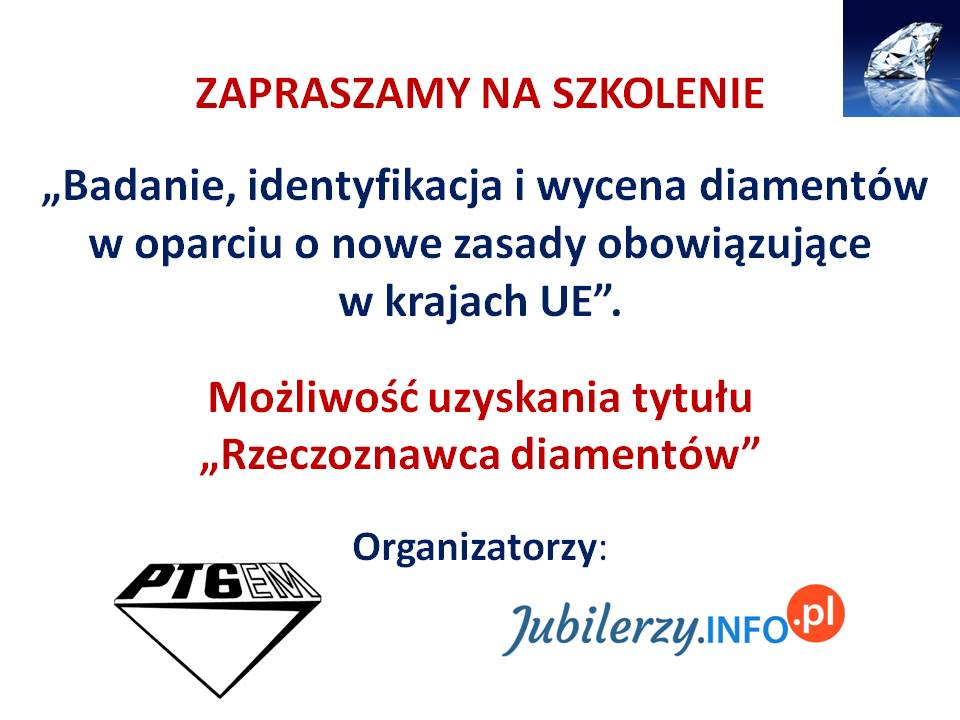 jubilerzy's tweet photo. w dniach 18.06 -27.06.2018 Polskie Towarzystwo Gemmologiczne oraz Centrum Szkoleń Jubilerskich JUBILERZY INFO organizują w Warszawie szkolenie „Badanie, identyfikacja i wycena diamentów w oparciu o nowe zasady obowiązujące w krajach UE”.
Więcej: https://t.co/HYUbCiw9WQ https://t.co/OX0fG7j8nT