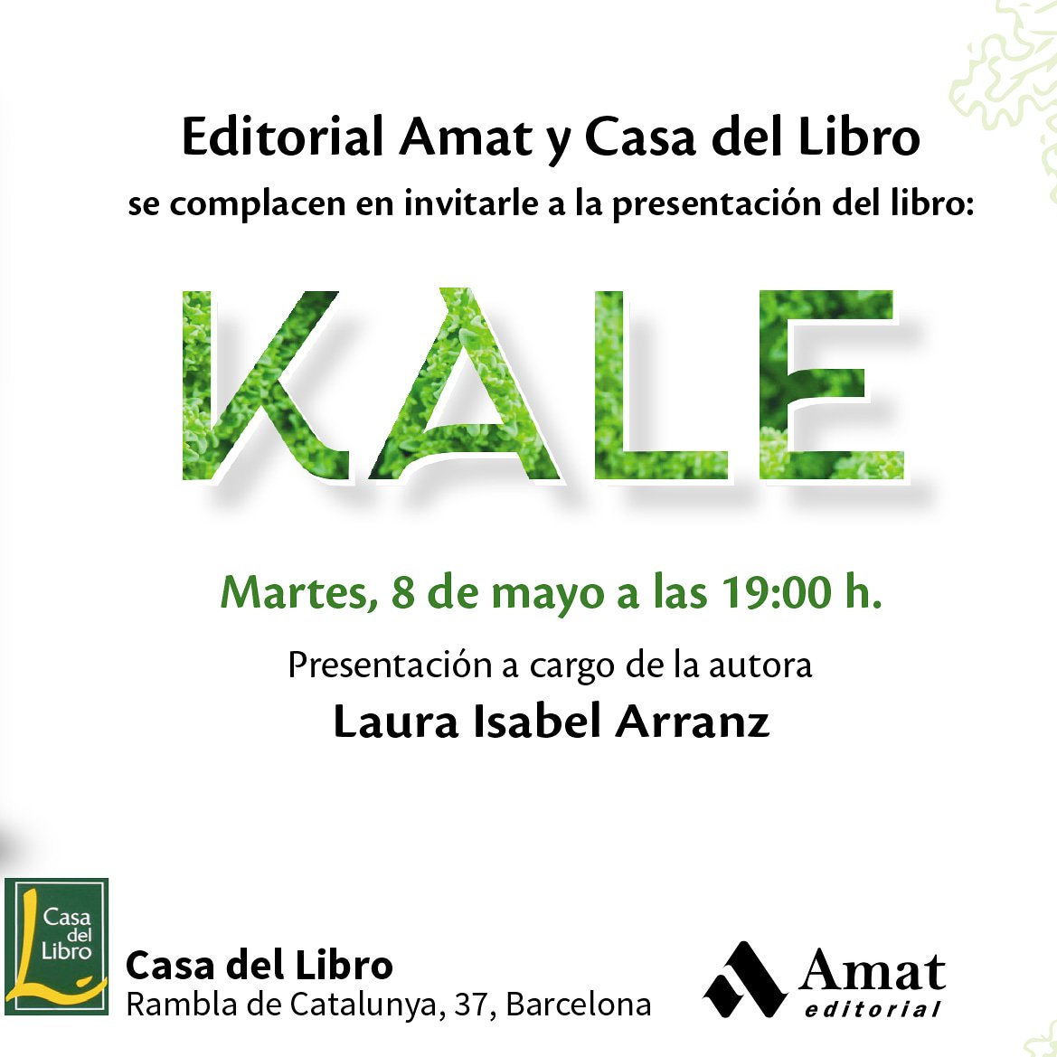 LauraIArranz's tweet photo. Todo preparado para esta tarde, presentación del libro KALE y muchas sorpresas sobre esta rica verdura. Os espero 😉 https://t.co/E2rib59JT8