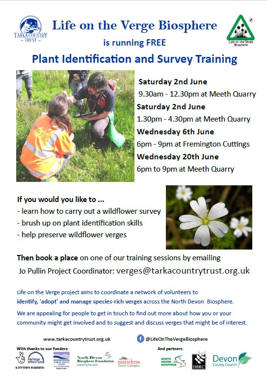 Free wildflower identification sessions within the North Devon Biosphere for the LoVe-B project @BiosphereVerges. With training from <a href="/DBRCnews/">DBRC</a> staff. #wildflowers #NorthDevonBiosphere @explorethecoast