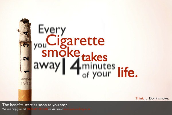 Every cigarette you smoke is meant to take away 14 minutes of your life  time ..... The benefits start as soon as you stop....#SMokeFreeNigeria