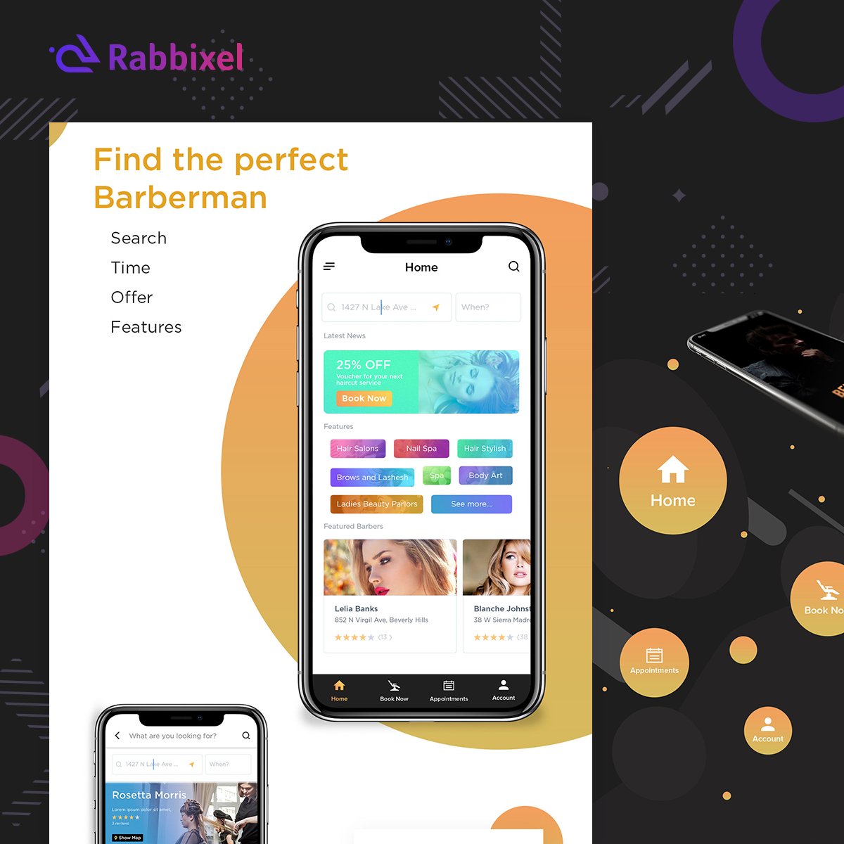 rabbixel's tweet photo. Belleza is an app to help you find the best barber in your area. We had the great opportunity to design their UI UX for mobile. 
Catch the full project here - https://t.co/3Nm7CkK3dW
#OurWork #Belleza #Rabbixel #UIUX #UIdesign #UXdesign #GraphicDesign #InteractionDesign #barber https://t.co/s1mJzA9eOx