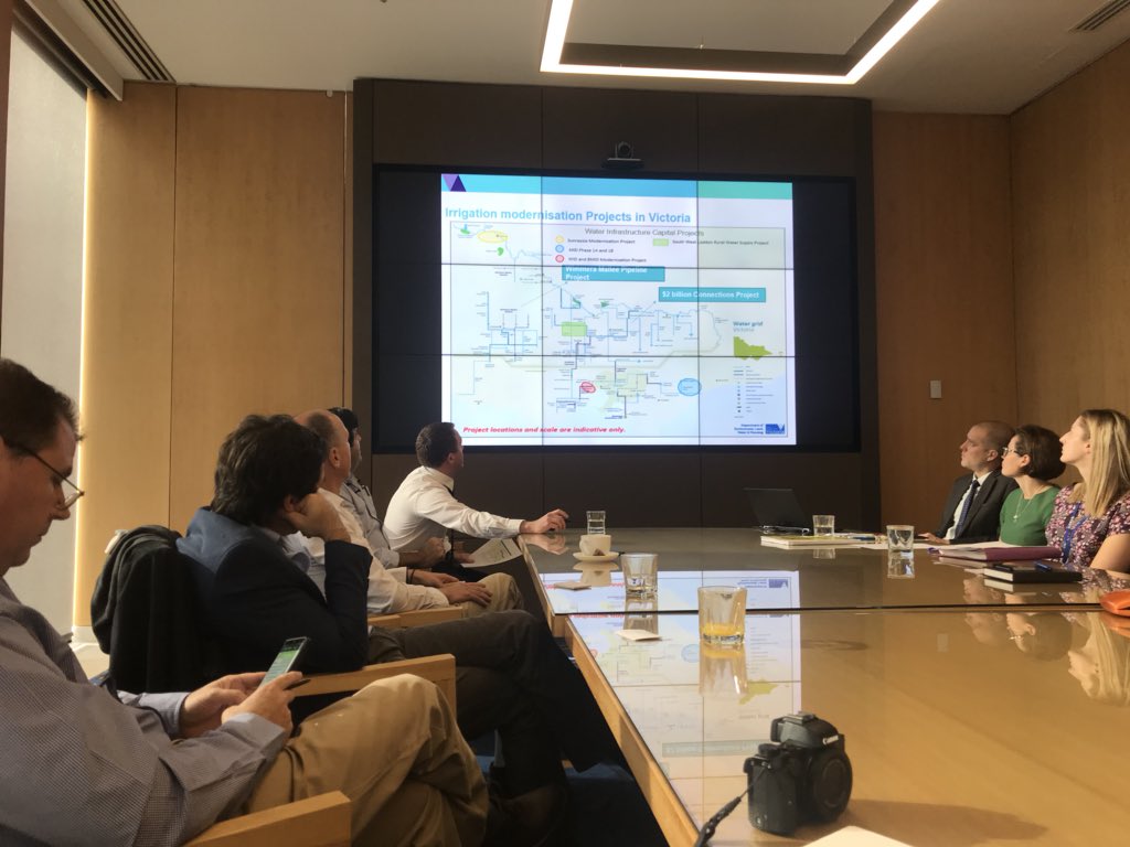 aapresid's tweet photo. #AapresidRedAqua I Inició su gira en Australia junto a comitiva de funcionarios de #MINAGRO, Autoridades de #agua, empresas y productores.
Objetivo: aprender sobre #MercadosdeAgua, sistema desarrollado luego de la #sequiadelmilenio para gestionar su escasez #RedAqua💧🇦🇷🇦🇺 https://t.co/eeYciIecap