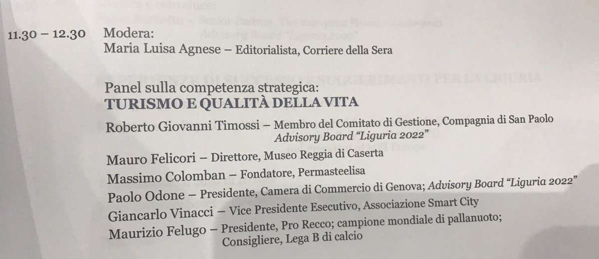 marioghini's tweet photo. Forum @TEHAmbrosetti #Liguria2022 Assessore #Vinacci per il @ComunediGenova la Silver Economy è una grossa opportunità la @Uil_Liguria non può che essere d’accordo: lavoriamo insieme per poterla realizzare https://t.co/gxG19ts4Ss