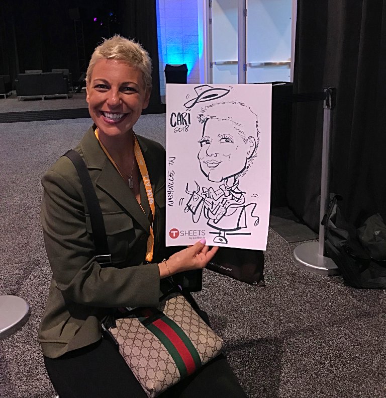 tsheets's tweet photo. Get your caricature drawn while you’re at #Connection2019! Artists will be near the TSheets booth! #adpworks https://t.co/w7jBzj1Fmn