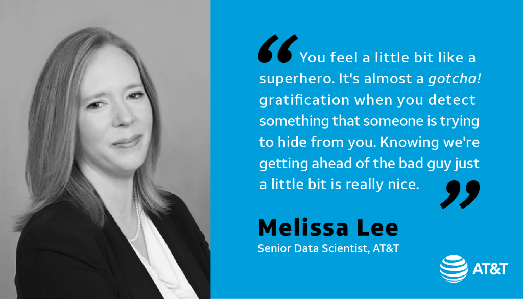 ATTNEWS's tweet image. From stay-at-home mom to data scientist, Melissa Lee uses advanced analytics &amp;amp; machine learning to catch bad guys. Read her story: go.att.com/4e953306 #WomenInTech #ChiefDataSF